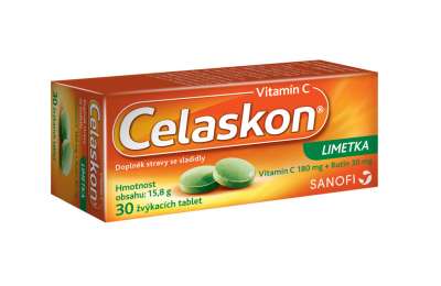 Celaskon жевательный витамин С со вкусом лайма, 30 таблеток
